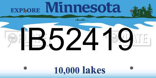 IB52419 Minnesota License Plate