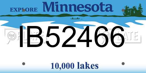 IB52466 Minnesota License Plate