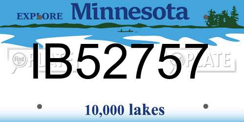 IB52757 Minnesota License Plate
