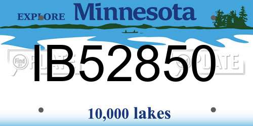IB52850 Minnesota License Plate