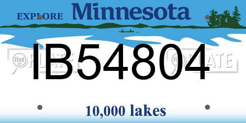 IB54804 Minnesota License Plate