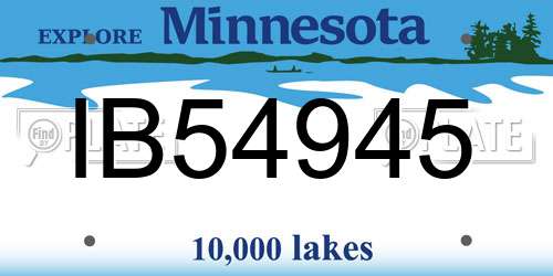 IB54945 Minnesota License Plate