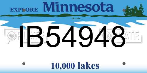 IB54948 Minnesota License Plate