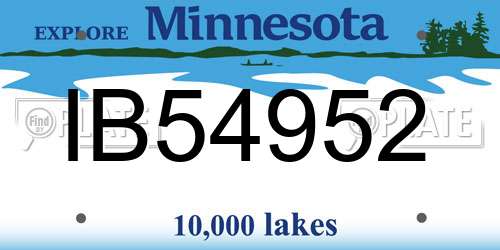 IB54952 Minnesota License Plate