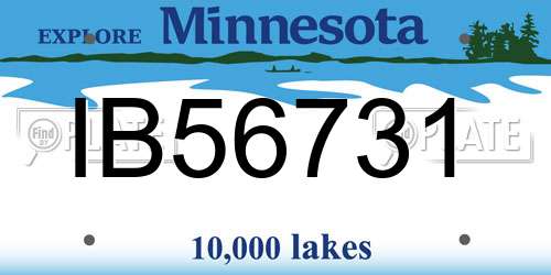 IB56731 Minnesota License Plate