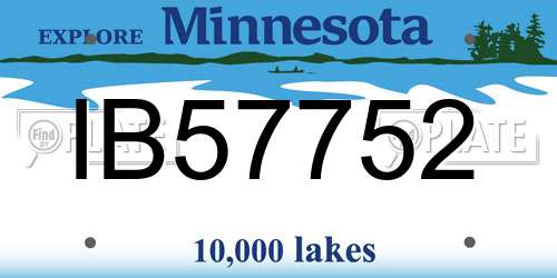 IB57752 Minnesota License Plate