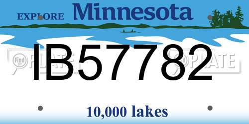 IB57782 Minnesota License Plate