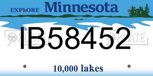 IB58452 Minnesota License Plate