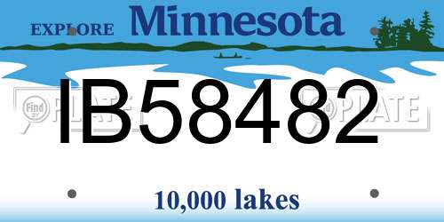 IB58482 Minnesota License Plate
