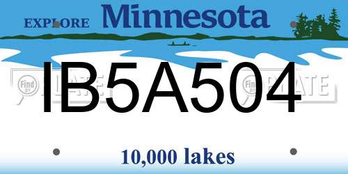 IB5A504 Minnesota License Plate