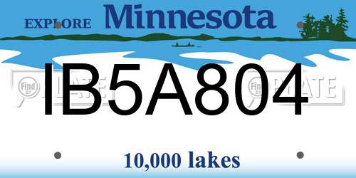 IB5A804 Minnesota License Plate