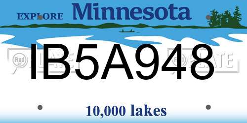IB5A948 Minnesota License Plate