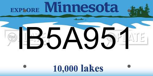 IB5A951 Minnesota License Plate