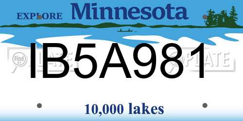 IB5A981 Minnesota License Plate