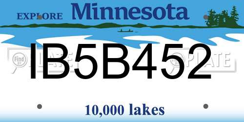 IB5B452 Minnesota License Plate