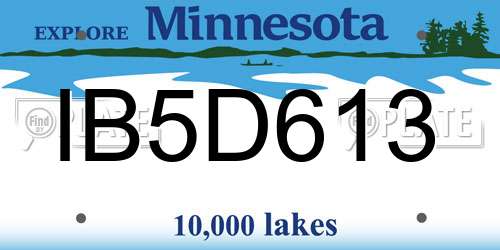 IB5D613 Minnesota License Plate