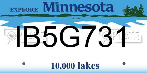 IB5G731 Minnesota License Plate