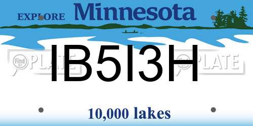 IB5I3H Minnesota License Plate