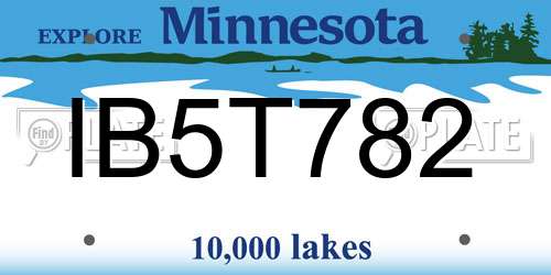 IB5T782 Minnesota License Plate