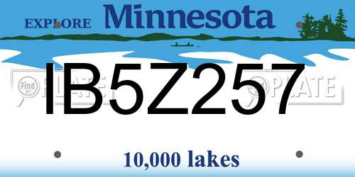 IB5Z257 Minnesota License Plate