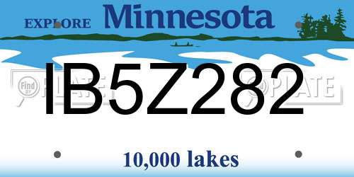 IB5Z282 Minnesota License Plate