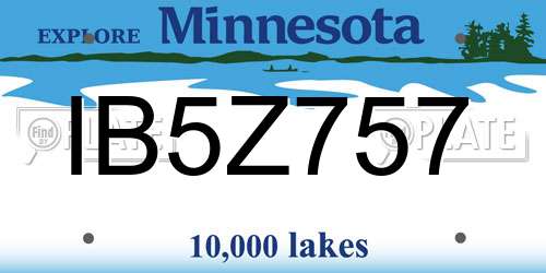 IB5Z757 Minnesota License Plate