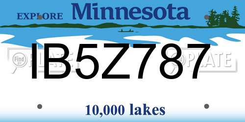 IB5Z787 Minnesota License Plate