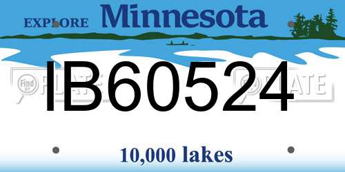 IB60524 Minnesota License Plate