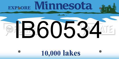 IB60534 Minnesota License Plate