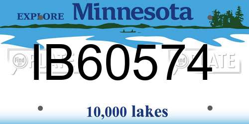 IB60574 Minnesota License Plate