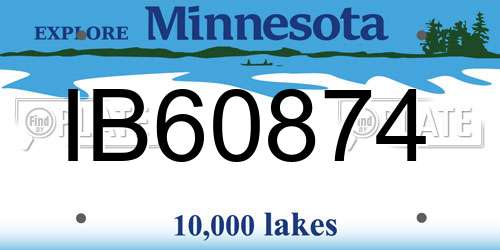 IB60874 Minnesota License Plate