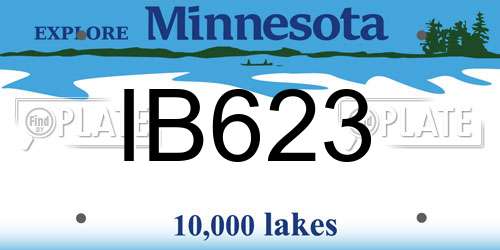 IB623 Minnesota License Plate