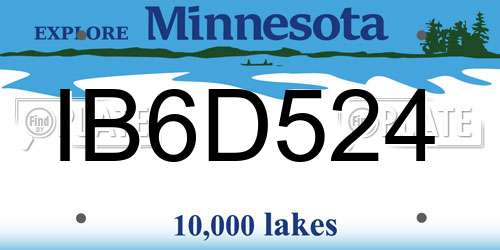 IB6D524 Minnesota License Plate