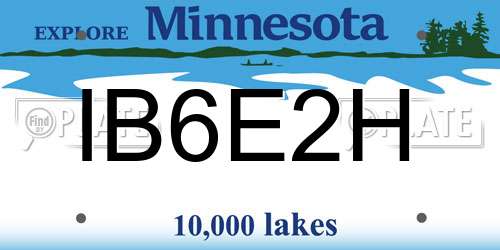 IB6E2H Minnesota License Plate