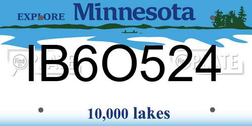 IB6O524 Minnesota License Plate