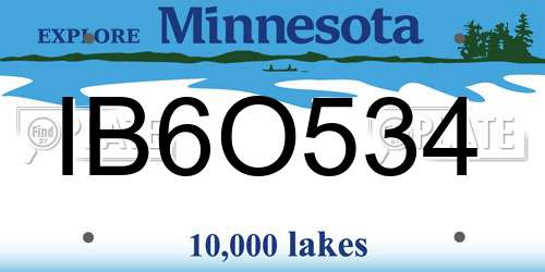 IB6O534 Minnesota License Plate