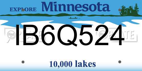 IB6Q524 Minnesota License Plate