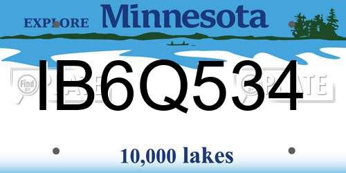 IB6Q534 Minnesota License Plate
