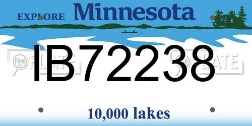 IB72238 Minnesota License Plate