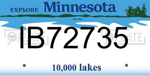 IB72735 Minnesota License Plate