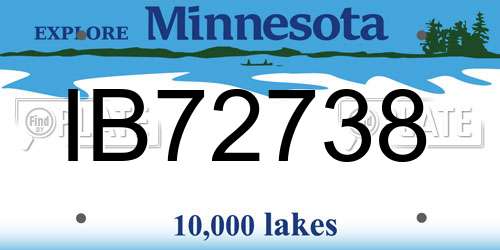 IB72738 Minnesota License Plate