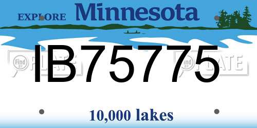 IB75775 Minnesota License Plate