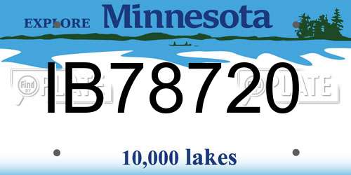 IB78720 Minnesota License Plate
