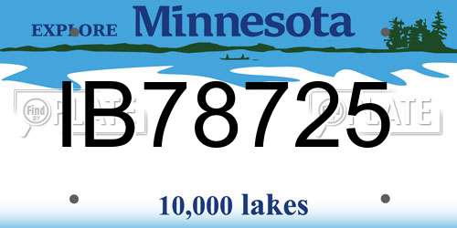 IB78725 Minnesota License Plate