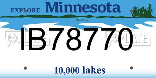 IB78770 Minnesota License Plate