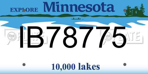 IB78775 Minnesota License Plate