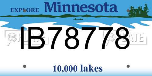 IB78778 Minnesota License Plate