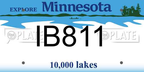 IB811 Minnesota License Plate