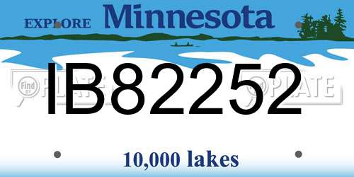 IB82252 Minnesota License Plate