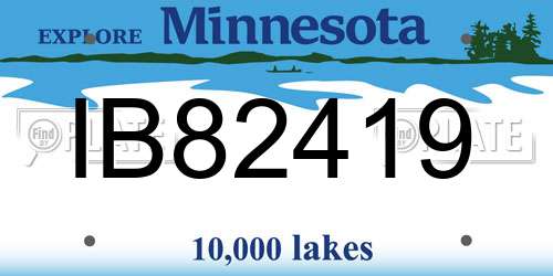 IB82419 Minnesota License Plate